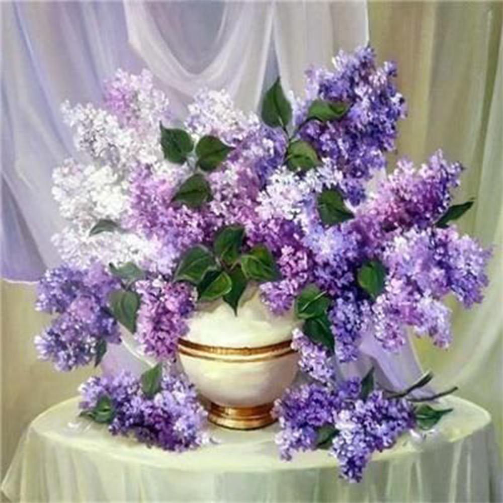 Vase of Purple Flowers