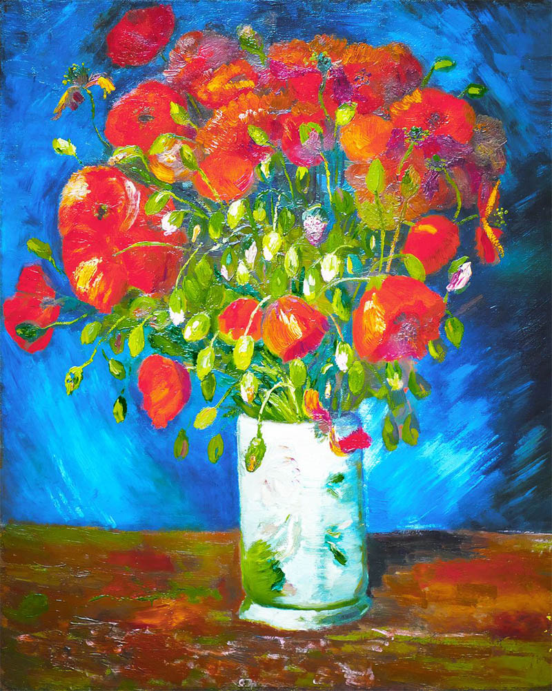 Vase with poppies - Van Gogh