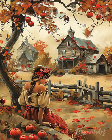 Vintage Country Girl in Fall