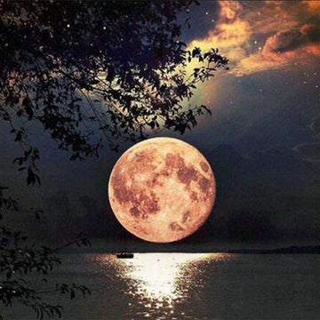 Water's edge and Full Moon