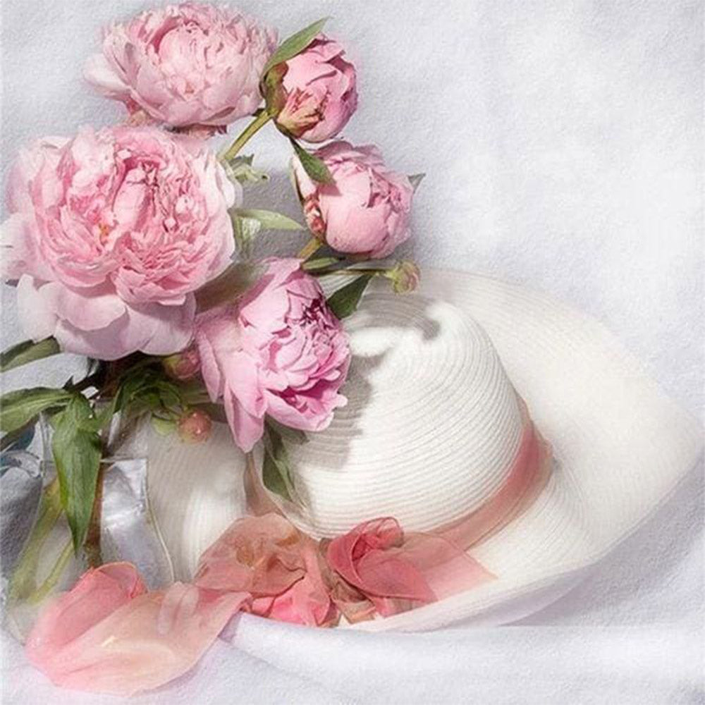 White Hat and Flowers
