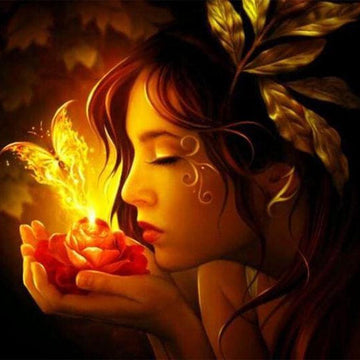Woman and Butterfly