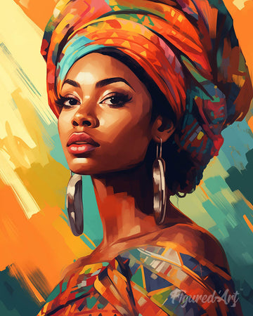 Woman with Colorful Headwrap