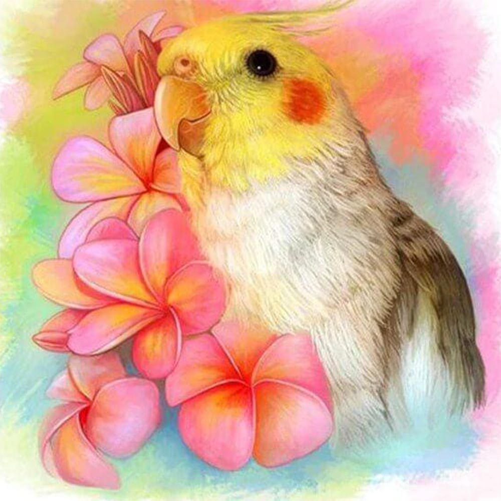 Yellow Bird and Flowers