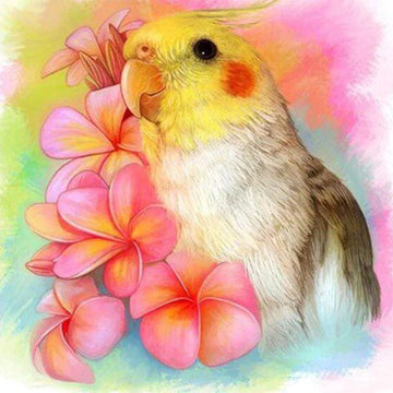 Yellow Bird and Flowers