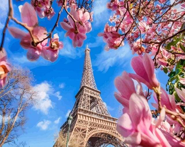Eiffel Tower with Flowers