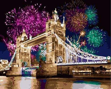 Fireworks near the bridge