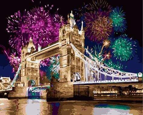 Fireworks near the bridge