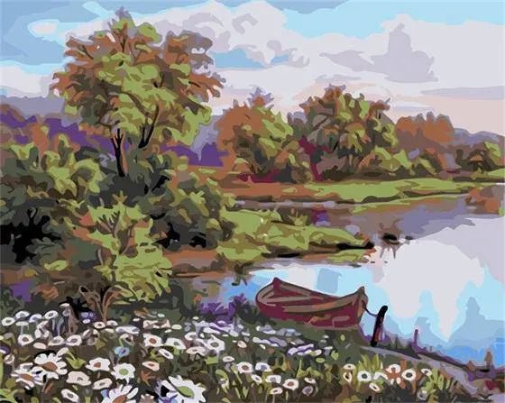 Flowers and Boat