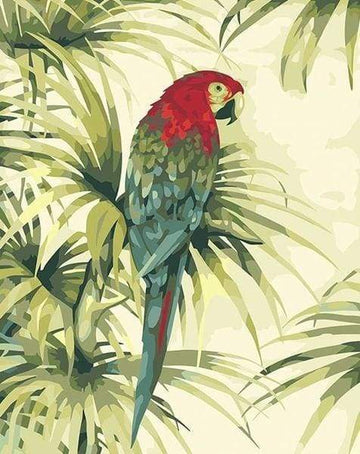 Flowers and Parrot