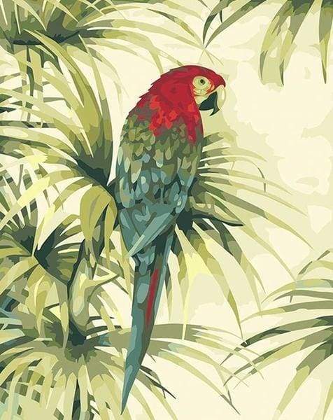 Flowers and Parrot