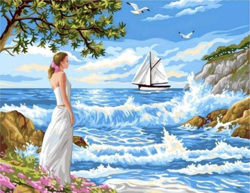 Girl and Waves