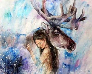 Girl with Moose