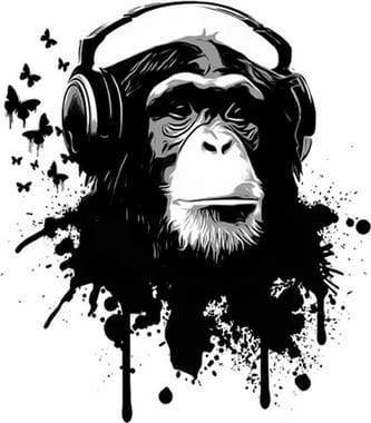 Gorilla With Headphones