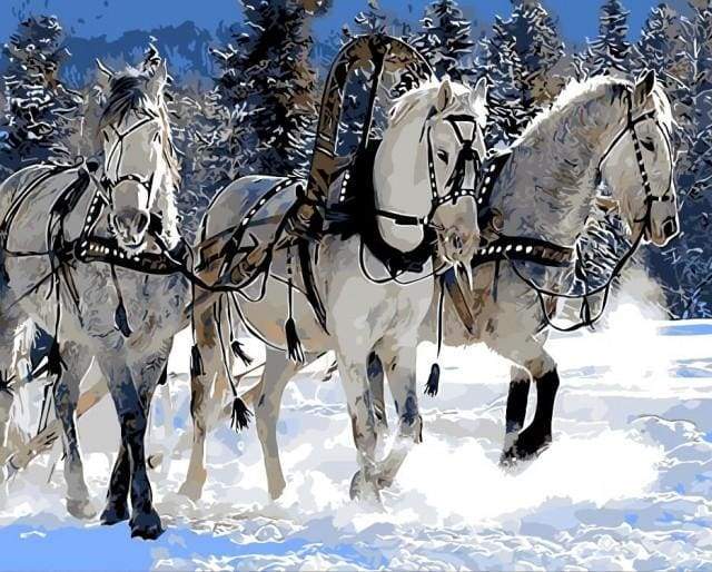 Horse ballad in the Snow