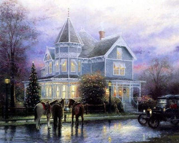 Horses in front of the House