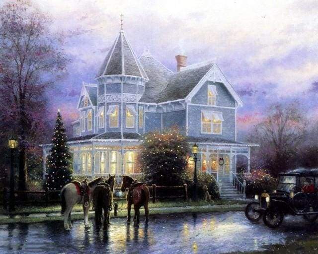 Horses in front of the House