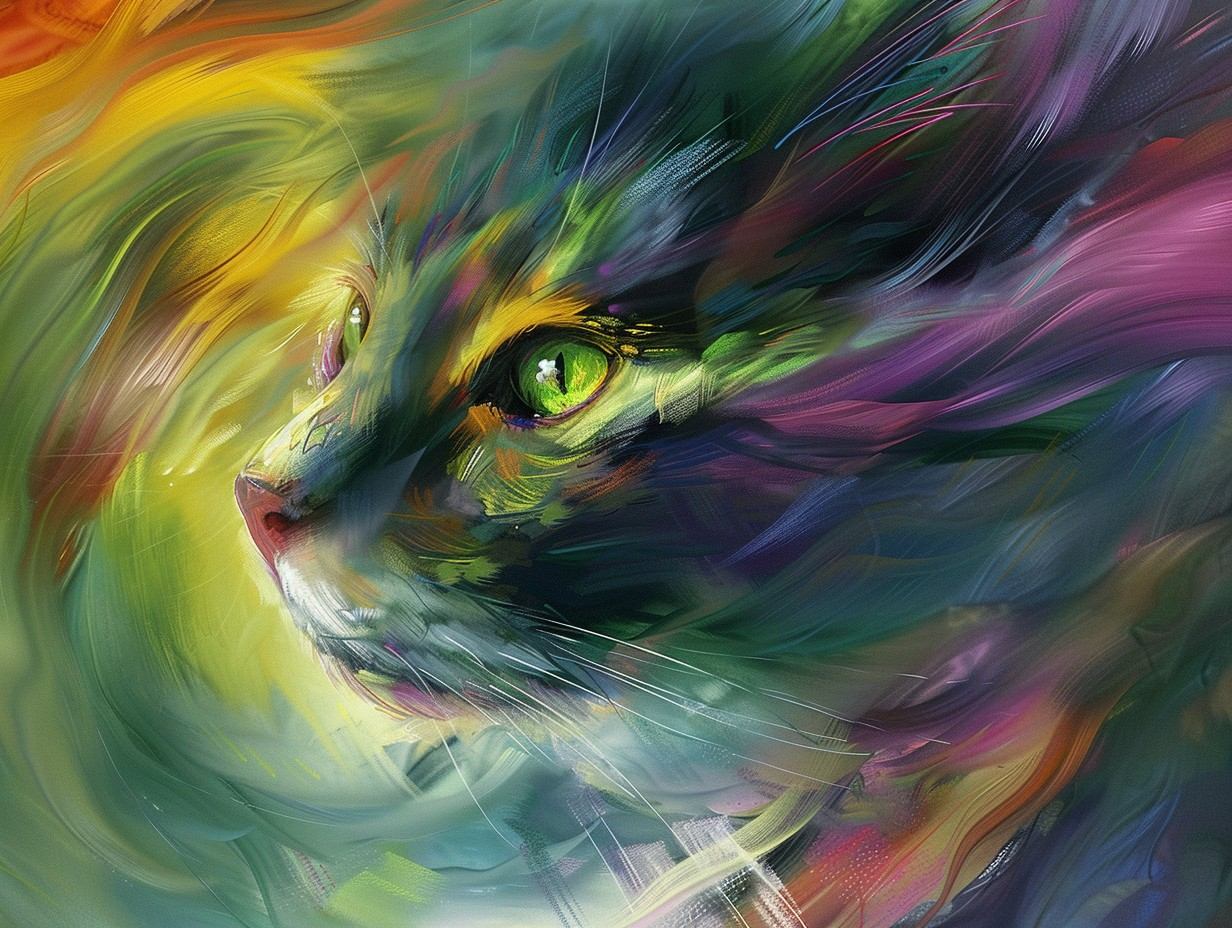 Iridescent Rainbow Cat
