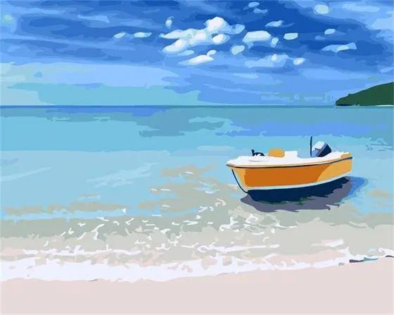 Lonely Boat In Seashore