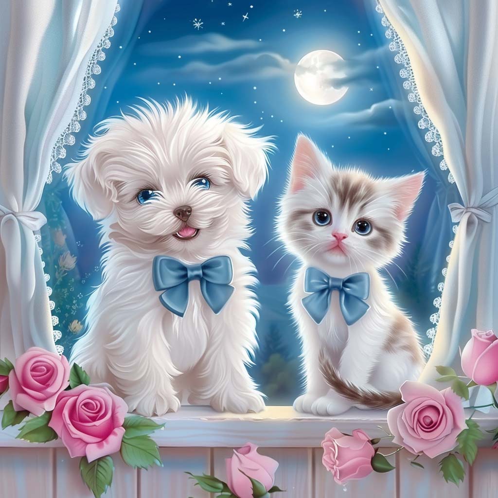 Moonlight Companions - White Curtains