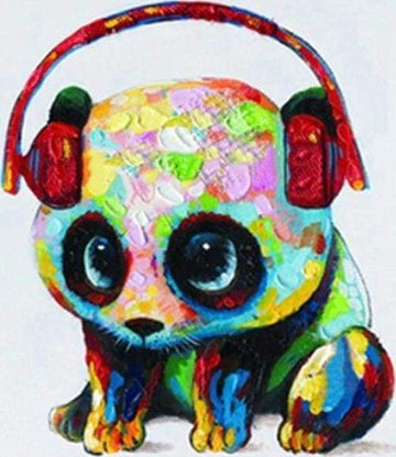 Panda using Headphones