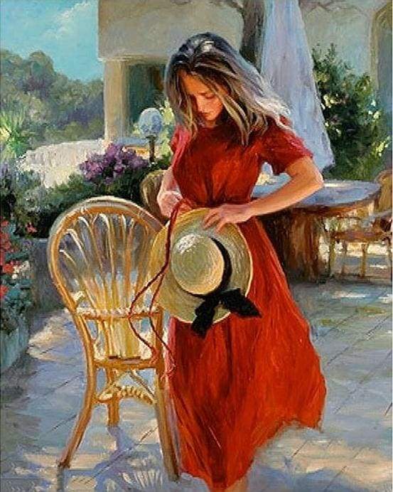 Pretty Woman wearing a red dress