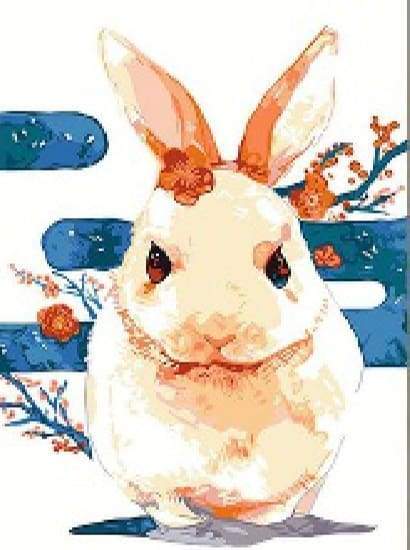Rabbit with Flowers