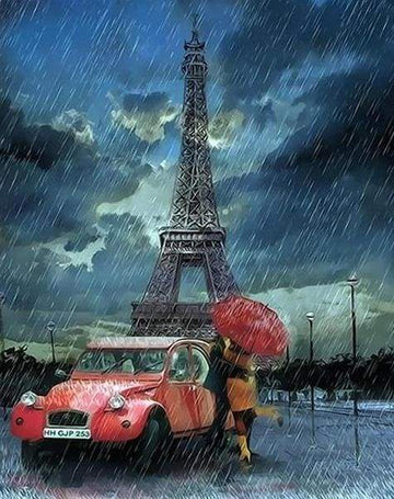 Rain and Romanticism Eiffel Tower