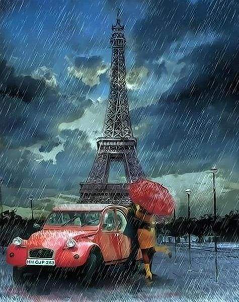 Rain and Romanticism Eiffel Tower