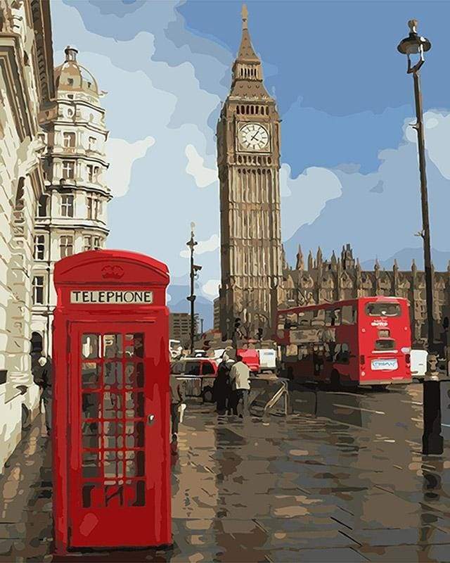 Red telephone box in London