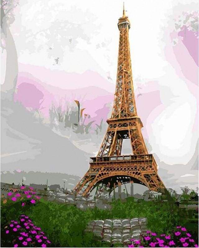 Romantic Eiffel Tower with Flowers