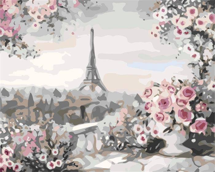 Roses and Eiffel Tower