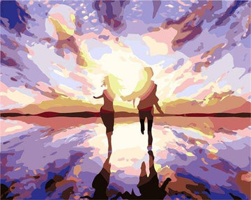 Running Beauty Towards Sun