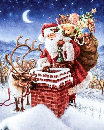Santa Claus And Reindeer