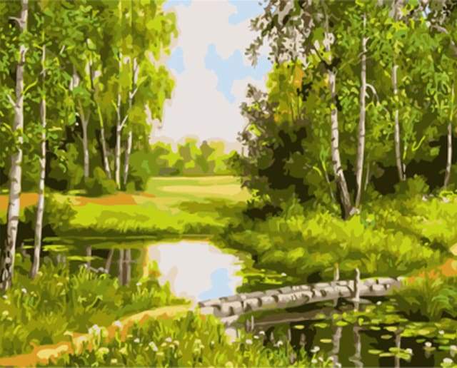 Small Pond and green landscape
