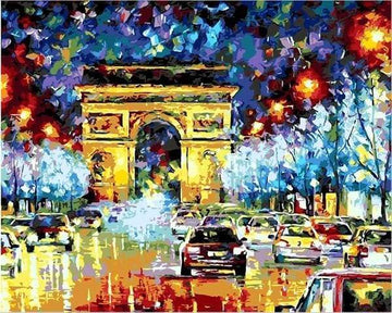Street near Arc de Triomphe in Paris