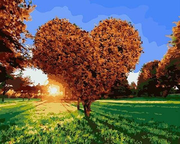 Sunset and Heart Tree