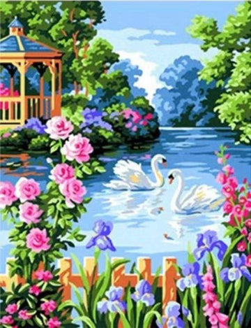 Swan Lake on a Sunny Day
