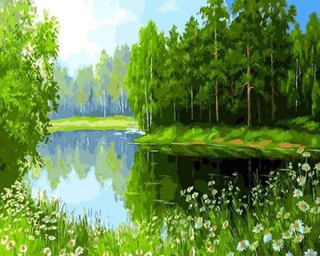 Trees near the lake