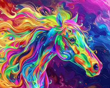 Vibrant Psychedelic Horse