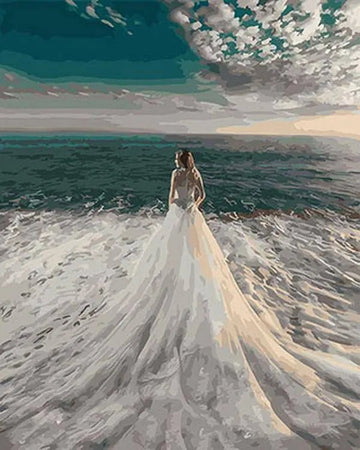 Wedding Dress With Sea Waves