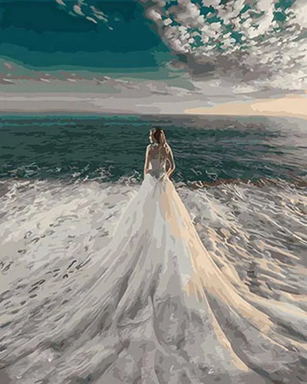 Wedding Dress With Sea Waves