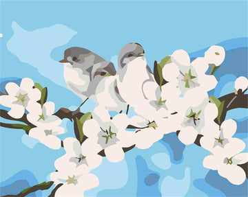 White Flower and Birds