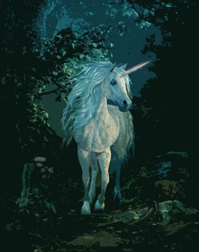 White Unicorn by Night