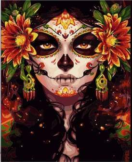 Woman Face and Flowers