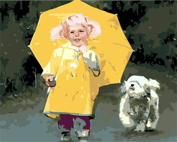 Yellow Girl and a Dog