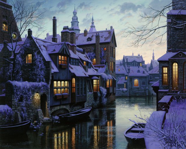 water canals at dusk